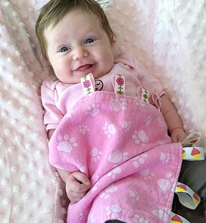 OLIVIA WITH CUDDLE BUG - Custom Child's Blanket